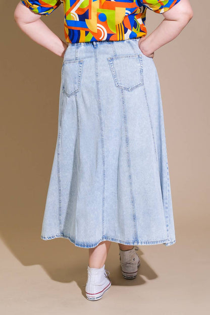 URBAN COWGIRL DENIM MIDI SKIRT