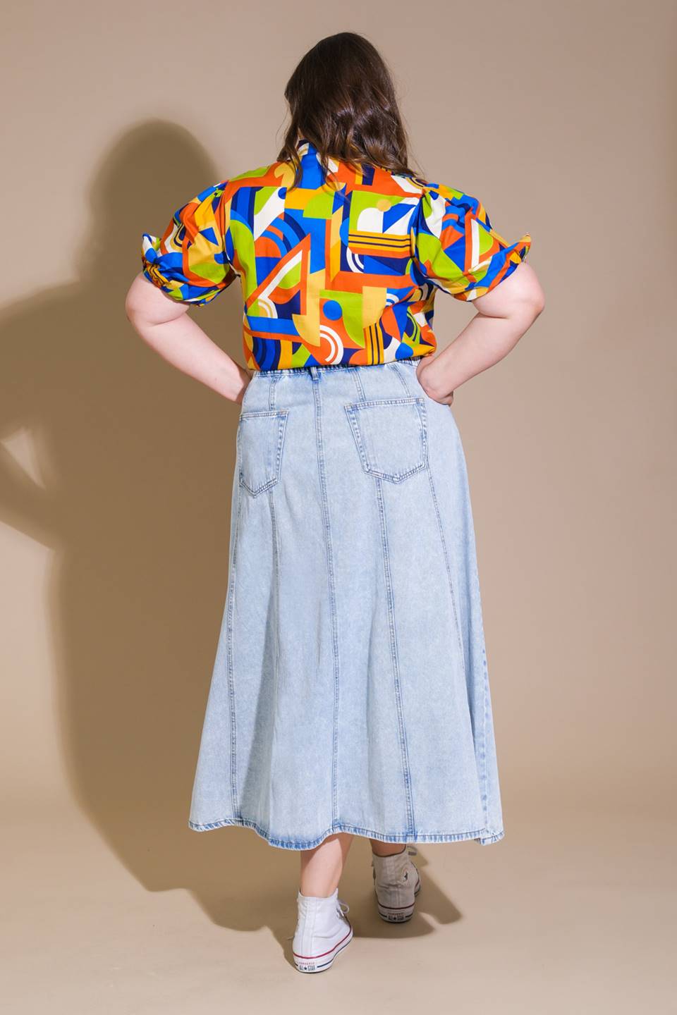 URBAN COWGIRL DENIM MIDI SKIRT Flying Tomato