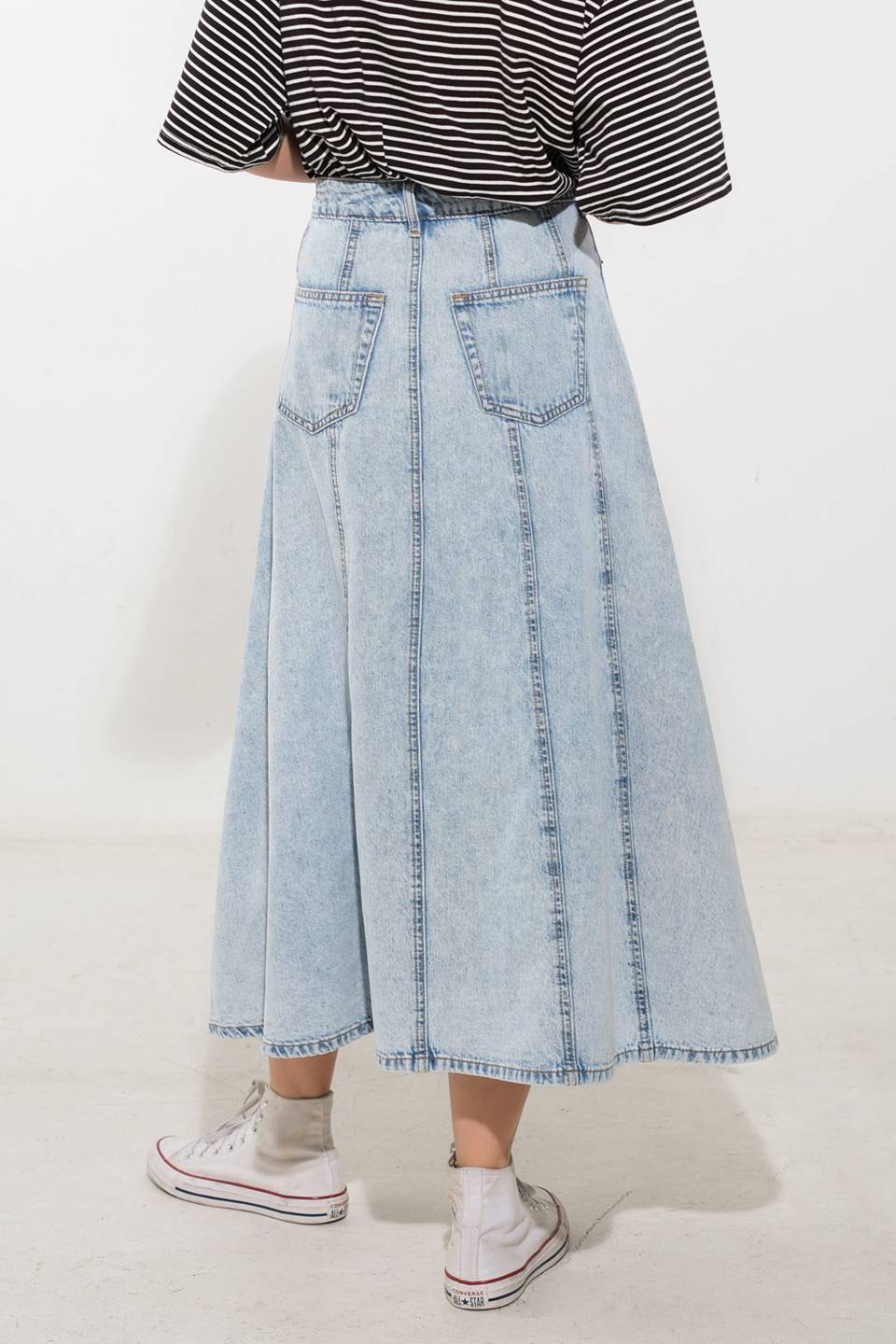 URBAN COWGIRL DENIM MIDI SKIRT Flying Tomato