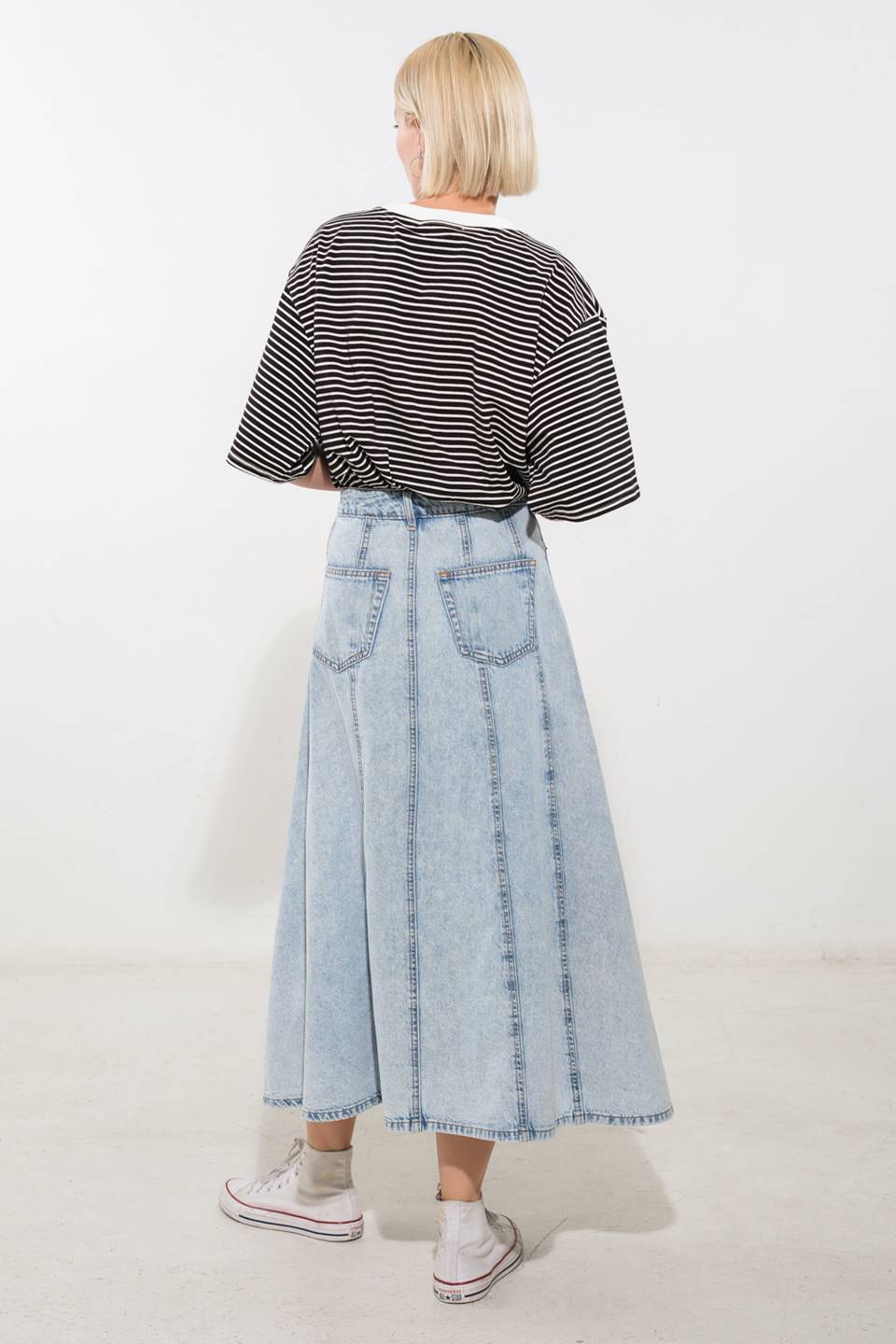 URBAN COWGIRL DENIM MIDI SKIRT Flying Tomato