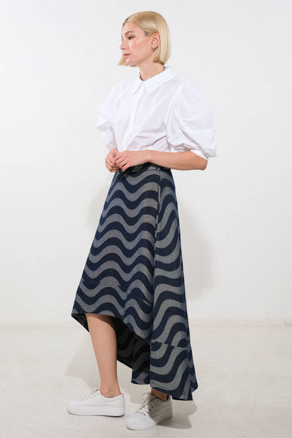 CAN’T BE OUTDONE HI-LO MIDI SKIRT