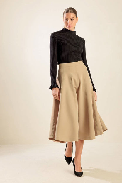 ELEVATED ELEGANCE WOVEN MIDI SKIRT