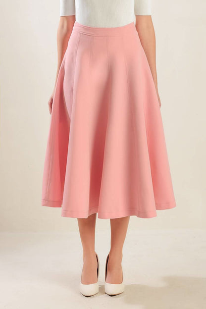 FALLING INTO BLISS WOVEN MIDI SKIRT