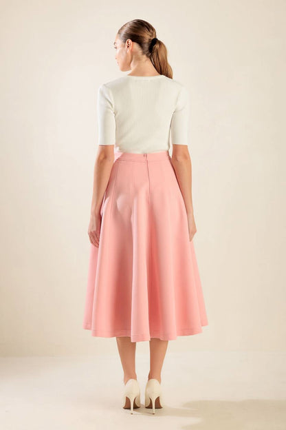 ELEVATED ELEGANCE WOVEN MIDI SKIRT