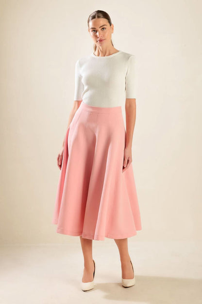 ELEVATED ELEGANCE WOVEN MIDI SKIRT