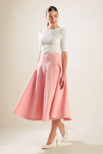 FALLING INTO BLISS WOVEN MIDI SKIRT