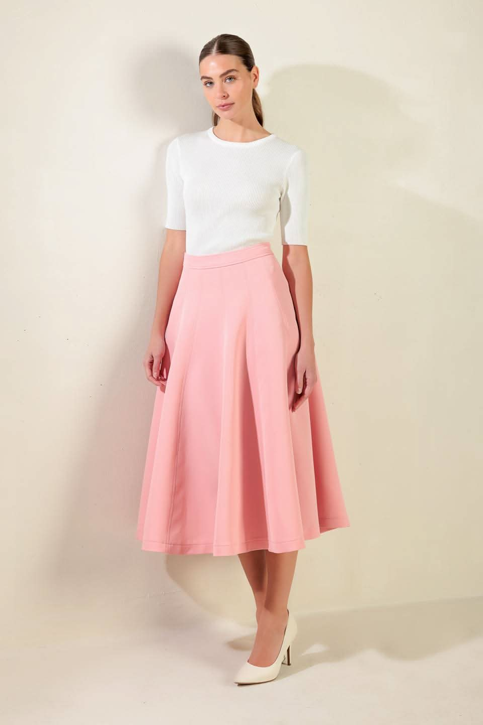 ELEVATED ELEGANCE WOVEN MIDI SKIRT