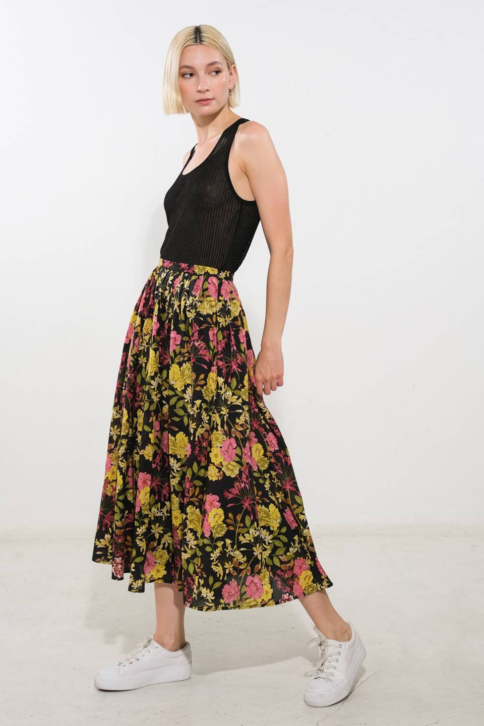 LOVE YOU MORE WOVEN MIDI SKIRT Flying Tomato