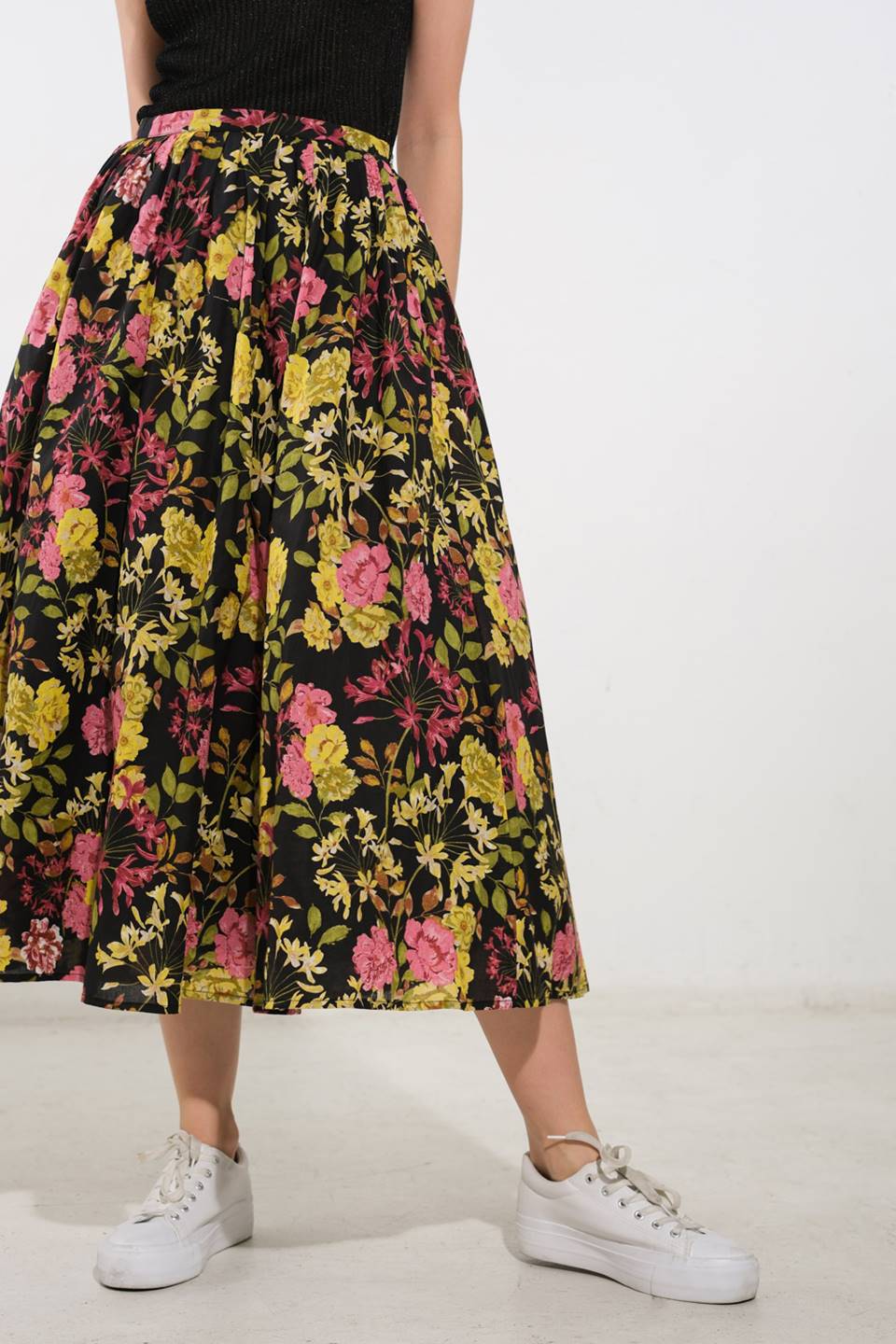 LOVE YOU MORE WOVEN MIDI SKIRT Flying Tomato