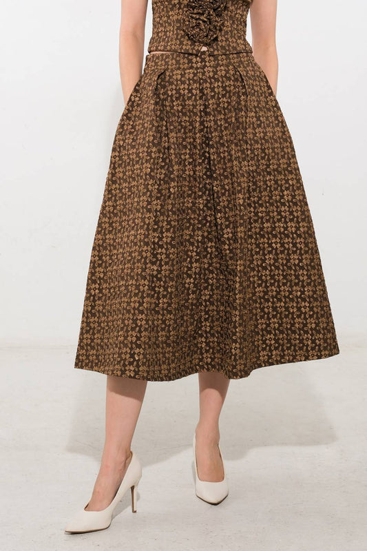 UPGRADED EVENT WOVEN MIDI SKIRT Flying Tomato