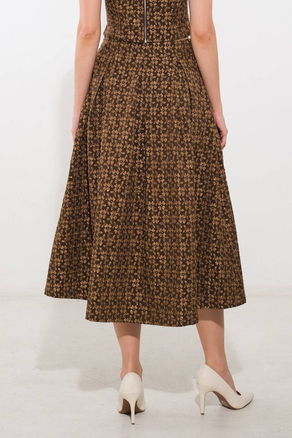 UPGRADED EVENT WOVEN MIDI SKIRT Flying Tomato