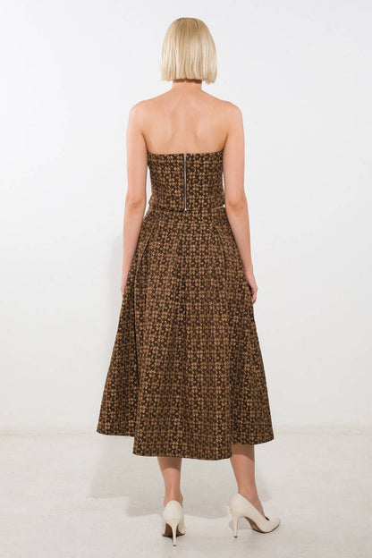 UPGRADED EVENT WOVEN MIDI SKIRT