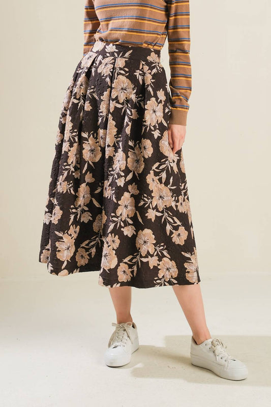 POSH PRESENCE WOVEN MIDI SKIRT Flying Tomato