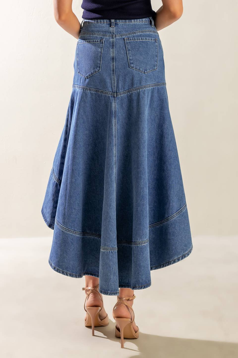 UNDER THE HISBISCUS DENIM SKIRT Flying Tomato