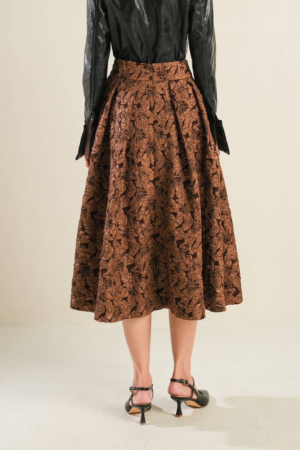 ETERNAL DEVOTION WOVEN FULL MIDI SKIRT