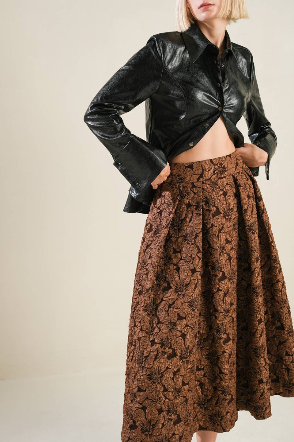 ETERNAL DEVOTION WOVEN FULL MIDI SKIRT Flying Tomato