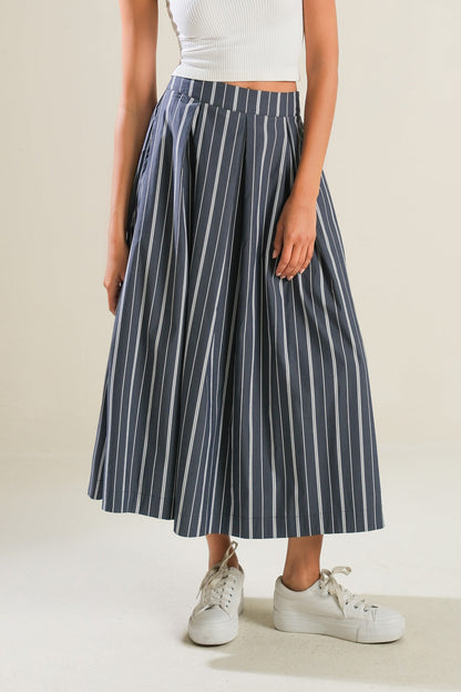 BEHIND THE GRIN WOVEN MIDI SKIRT