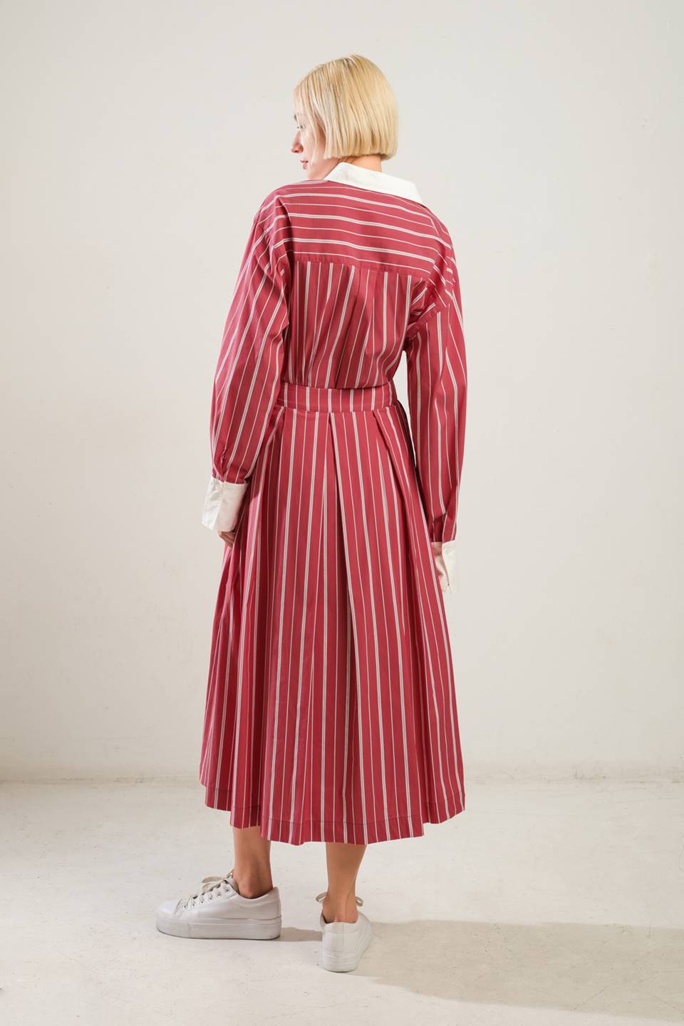 BEHIND THE GRIN WOVEN MIDI SKIRT Flying Tomato