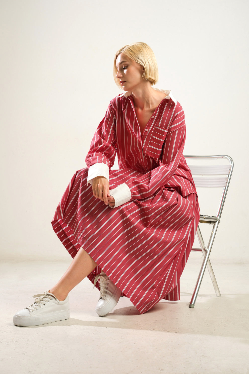 BEHIND THE GRIN WOVEN MIDI SKIRT Flying Tomato