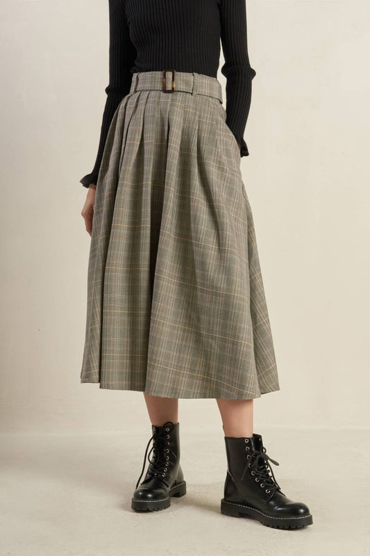 MOODY ALLURE WOVEN MIDI SKIRT Flying Tomato