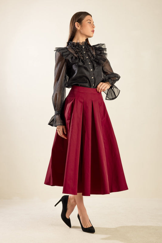 DANCE WITH DESTINY WOVEN MIDI SKIRT Flying Tomato