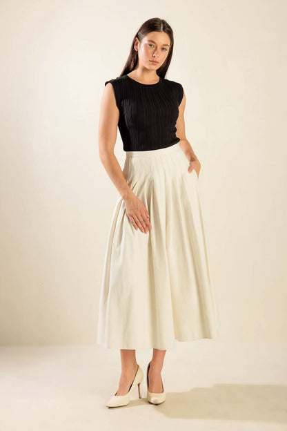 TRANSLUCENT WOVEN MIDI SKIRT