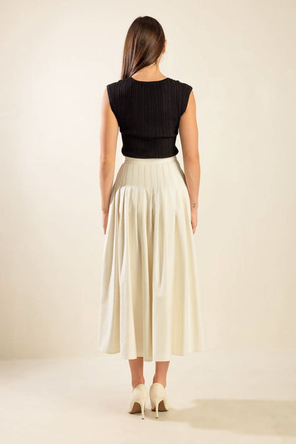 TRANSLUCENT WOVEN MIDI SKIRT