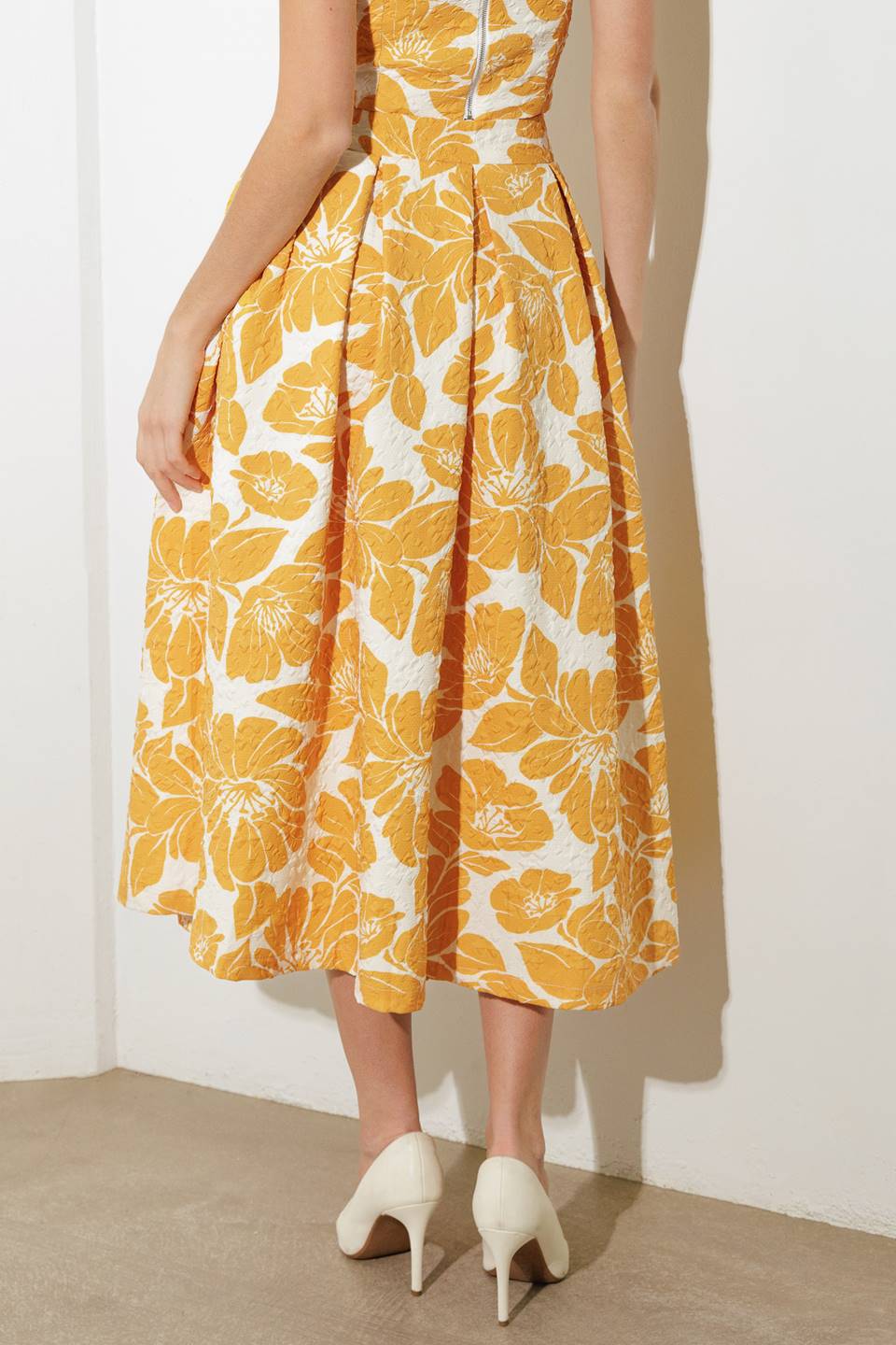 PLAIN OPTIMISM WOVEN MIDI SKIRT Flying Tomato