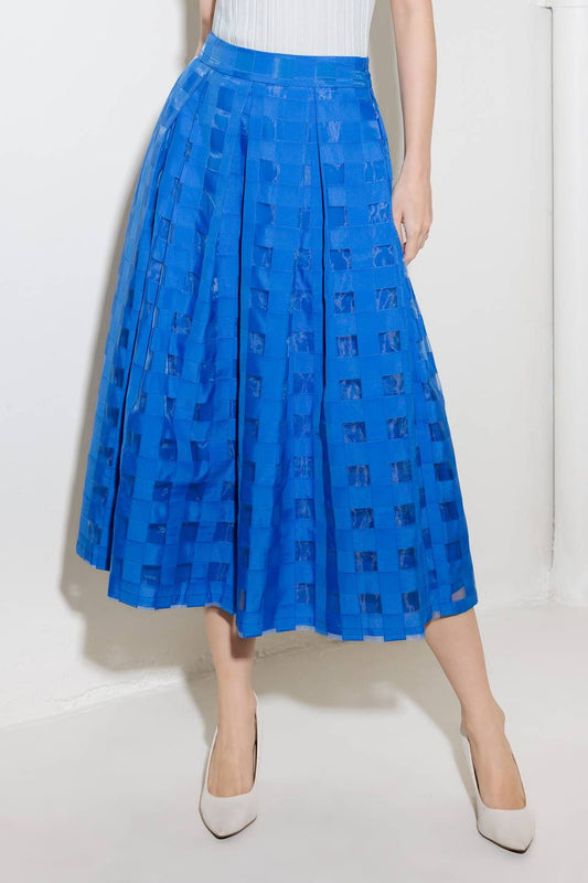 LIVE FOR US BLUE ORGANZA MIDI SKIRT Flying Tomato