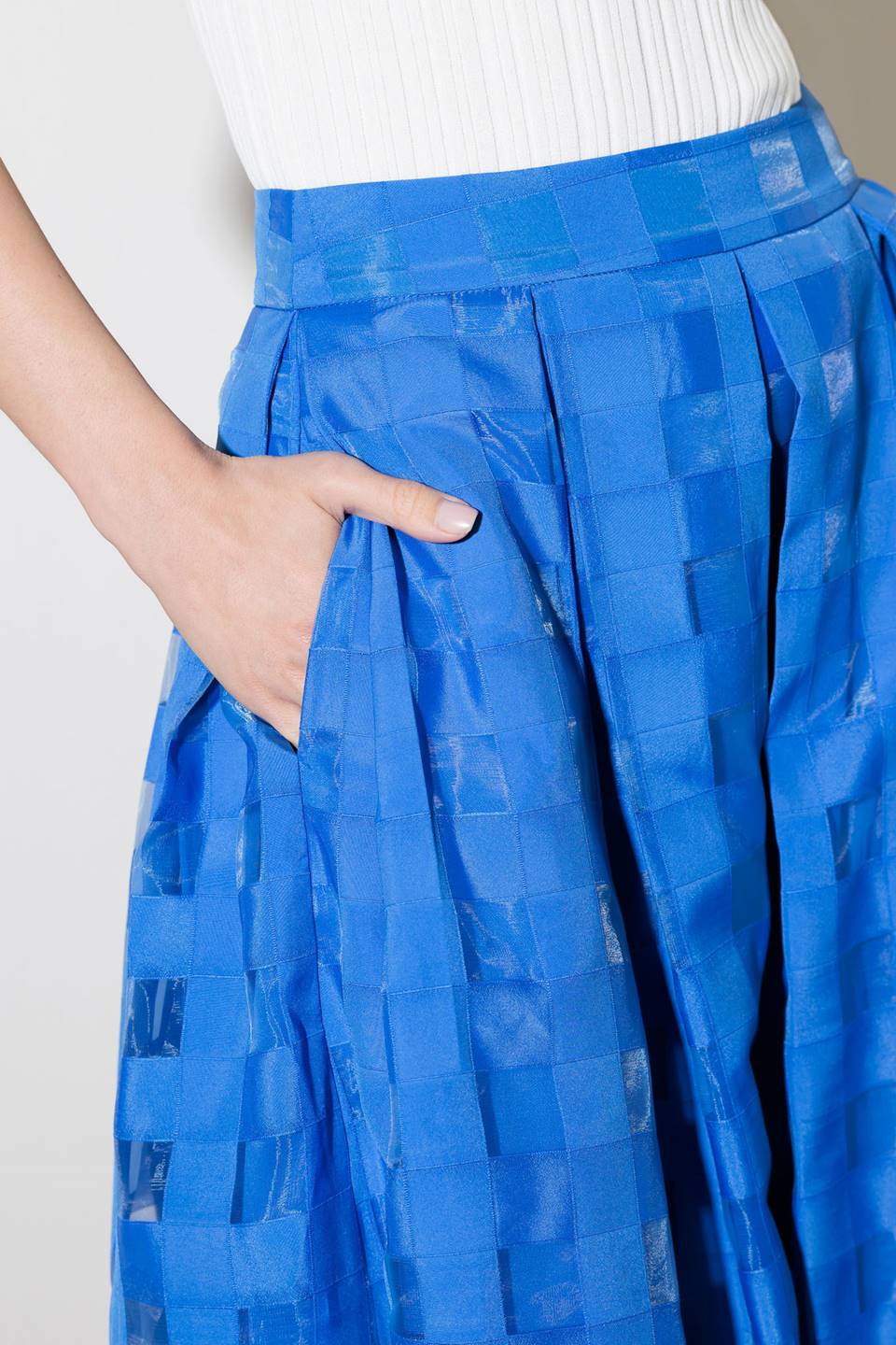 LIVE FOR US BLUE ORGANZA MIDI SKIRT Flying Tomato