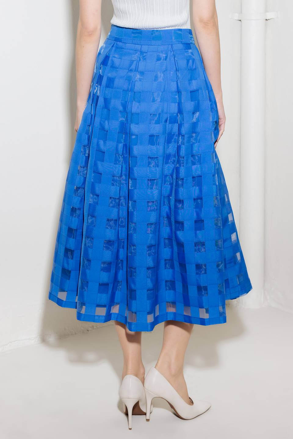LIVE FOR US BLUE ORGANZA MIDI SKIRT Flying Tomato
