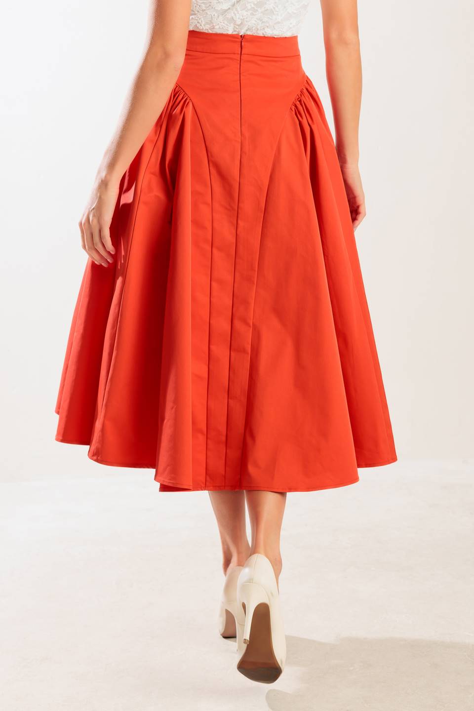 LUNCH WITH THE GIRLS WOVEN FULL MIDI SKIRT Flying Tomato