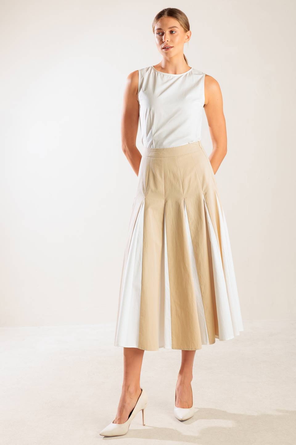 THE SWEETEST THING WOVEN MIDI SKIRT