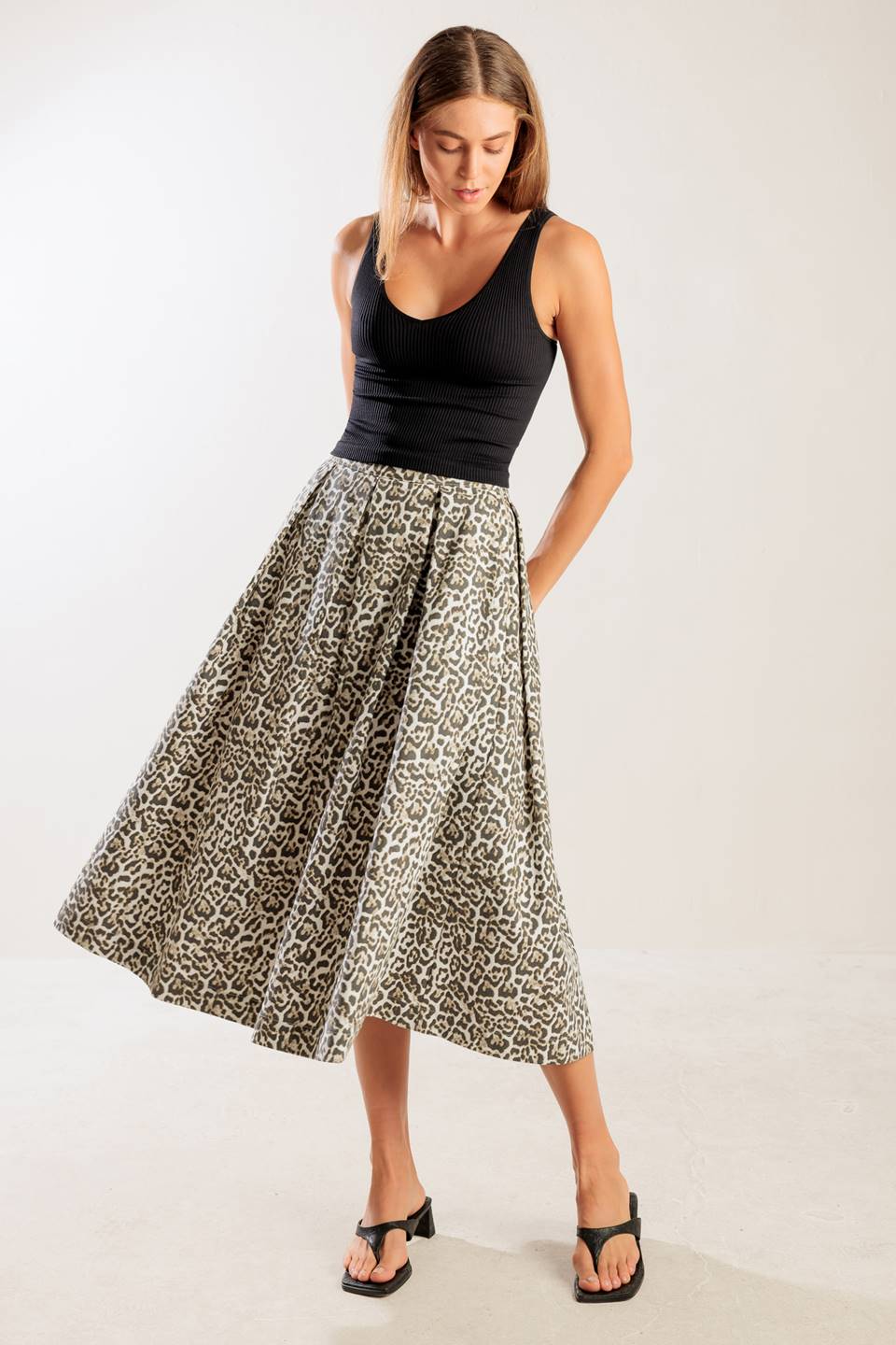 SOMETHING SPECIAL WOVEN MIDI FULL SKIRT