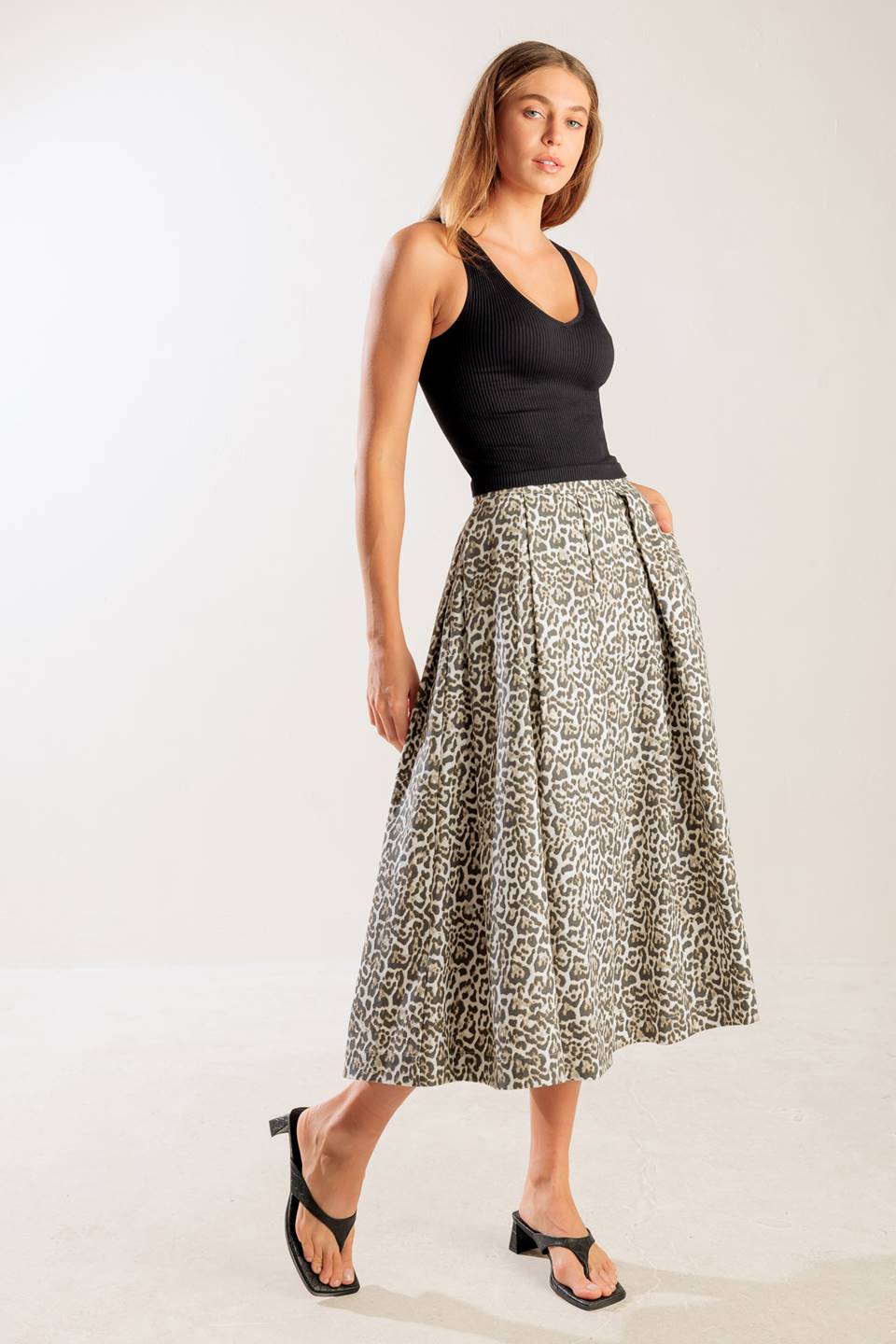 SOMETHING SPECIAL WOVEN MIDI FULL SKIRT