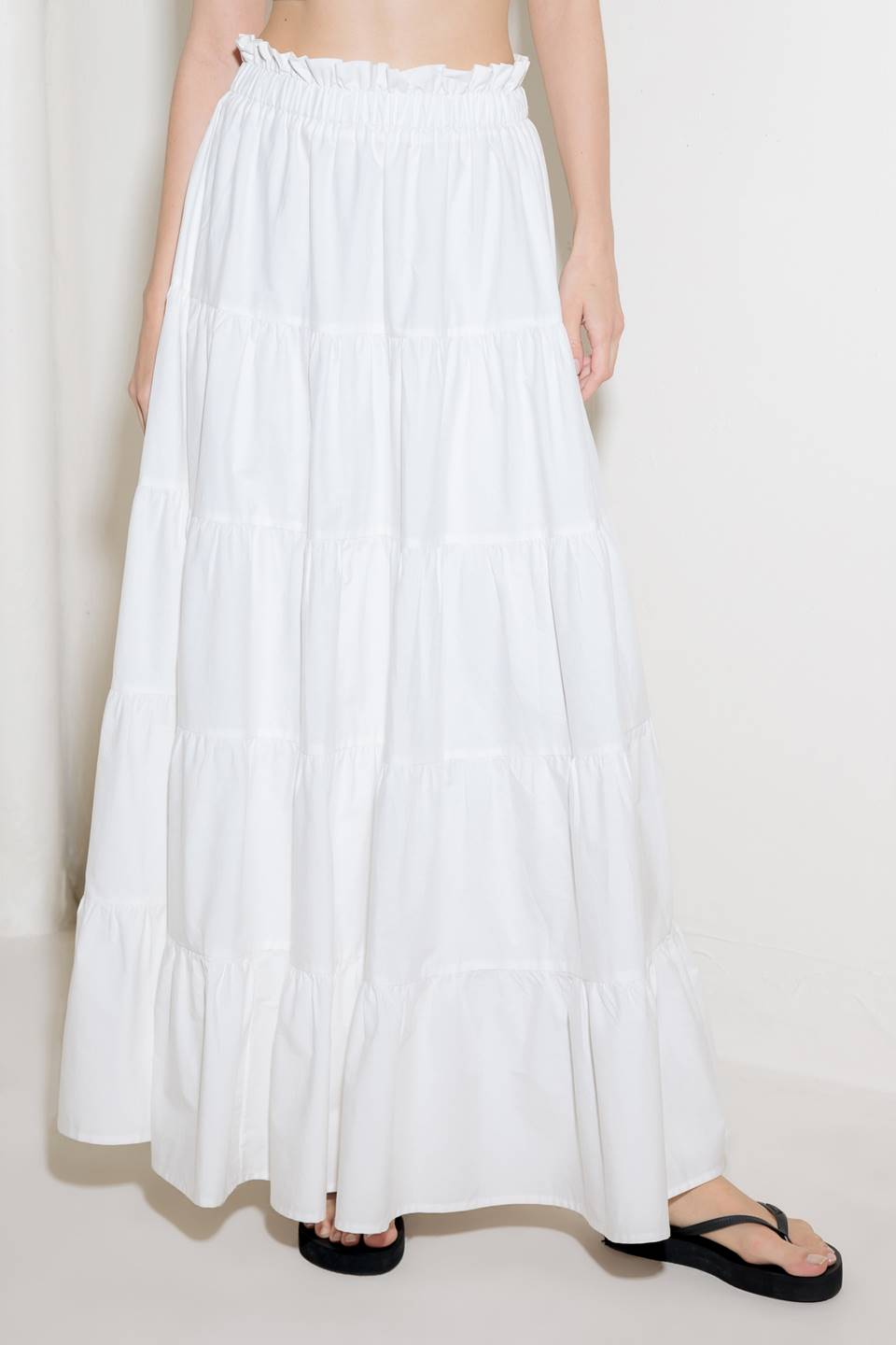 SLOW DOWN IN WHITE WOVEN MAXI SKIRT Flying Tomato