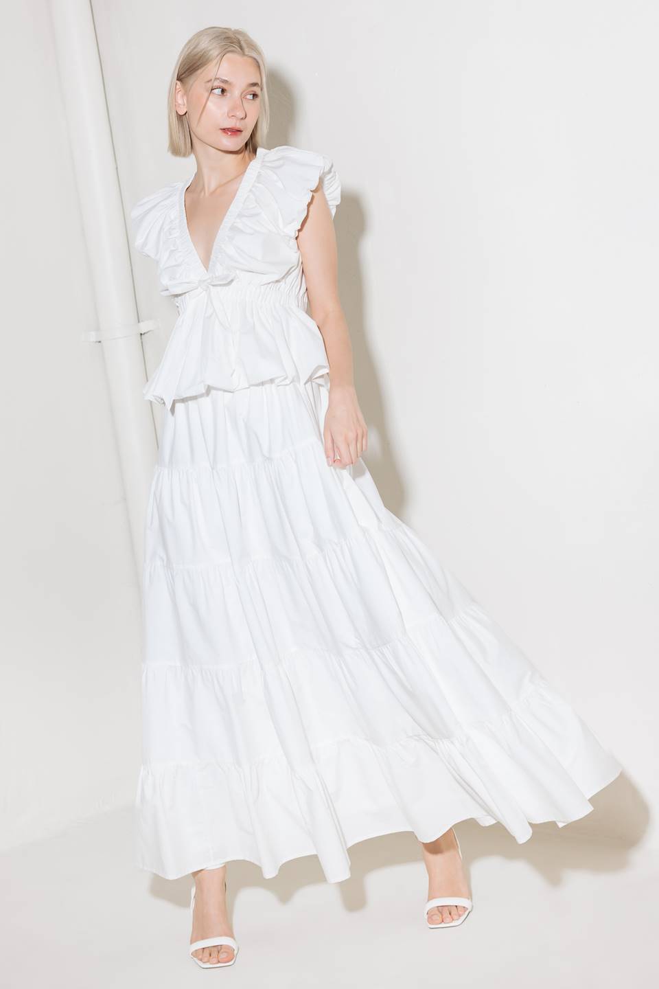 SLOW DOWN IN WHITE WOVEN MAXI SKIRT Flying Tomato