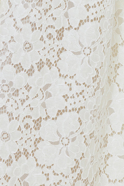 CHANTILLY FLAIR WOVEN LACE MIDI SKIRT