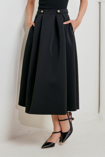 EDGE AFFAIR WOVEN FULL MIDI SKIRT