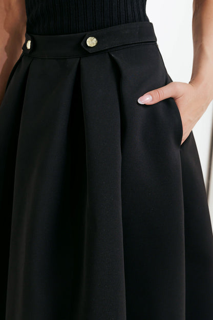 EDGE AFFAIR WOVEN FULL MIDI SKIRT