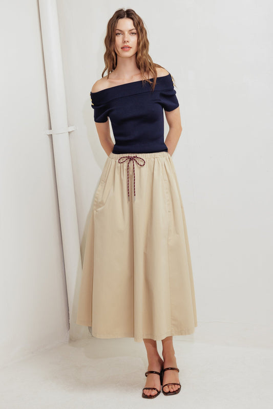 WEEKEND PARISIAN WOVEN MIDI SKIRT Flying Tomato