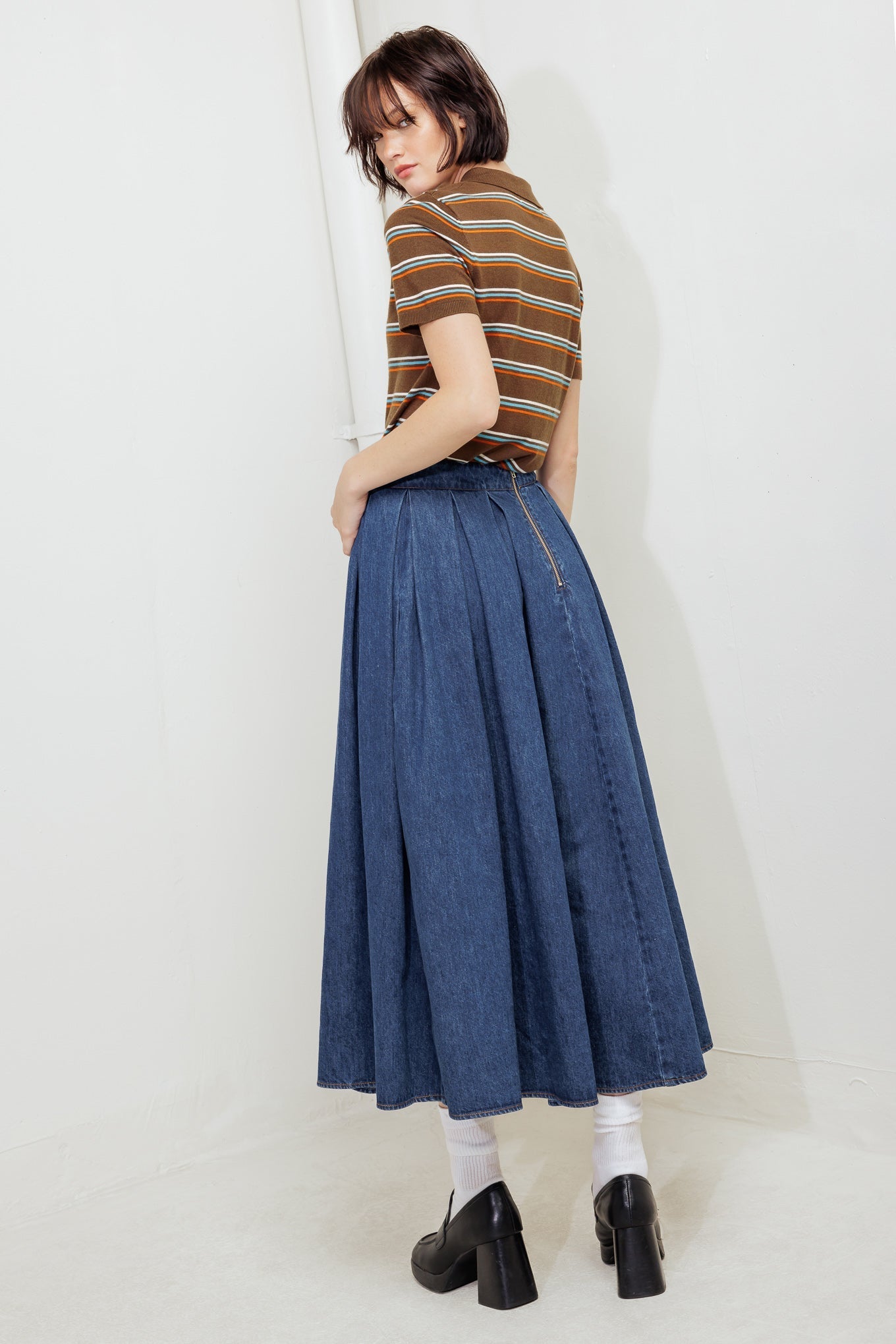 DEAR MOMENT DENIM FULL SKIRT Flying Tomato