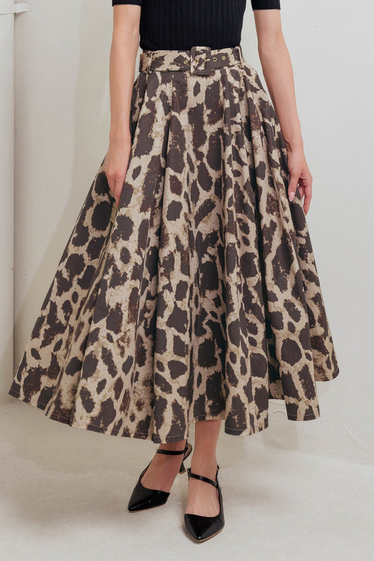 LEO LOVER WOVEN FULL MIDI SKIRT Flying Tomato