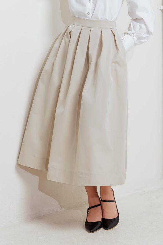 SOFT POEM WOVEN FULL MIDI SKIRT Flying Tomato