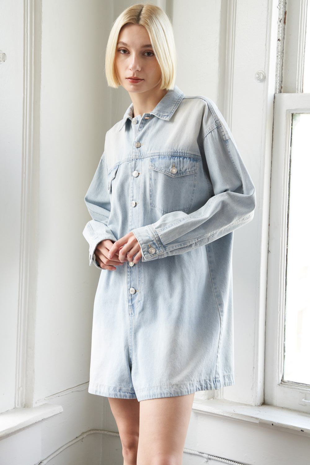 TURNING POINT DENIM ROMPER Flying Tomato