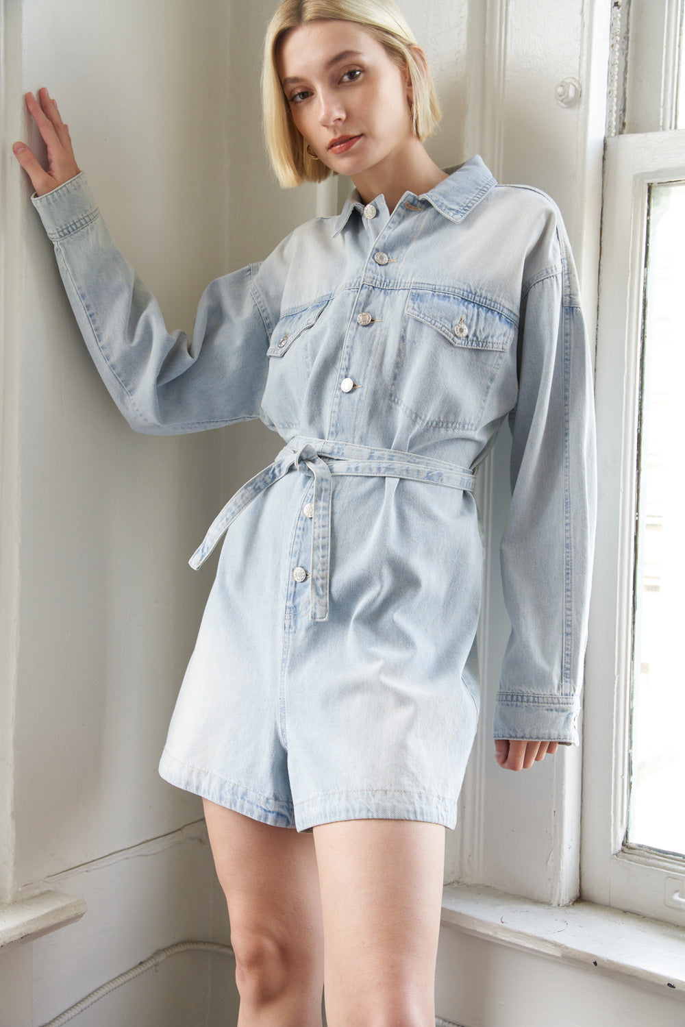 TURNING POINT DENIM ROMPER Flying Tomato