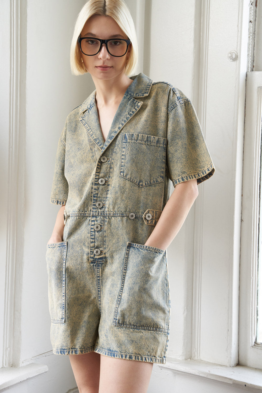 DAY IN THE LIFE DENIM ROMPER Flying Tomato