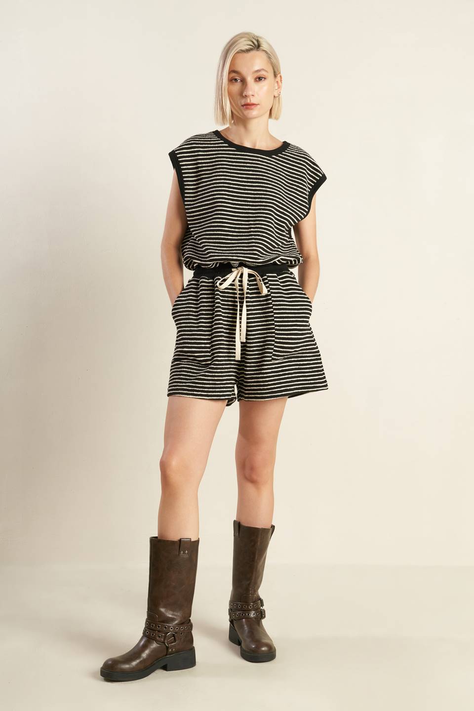 SUNSET COVE STRIP ROMPER Flying Tomato