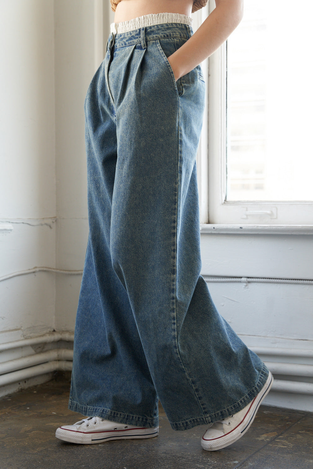 SOMEWHERE UP ABOVE DENIM PANTS Flying Tomato