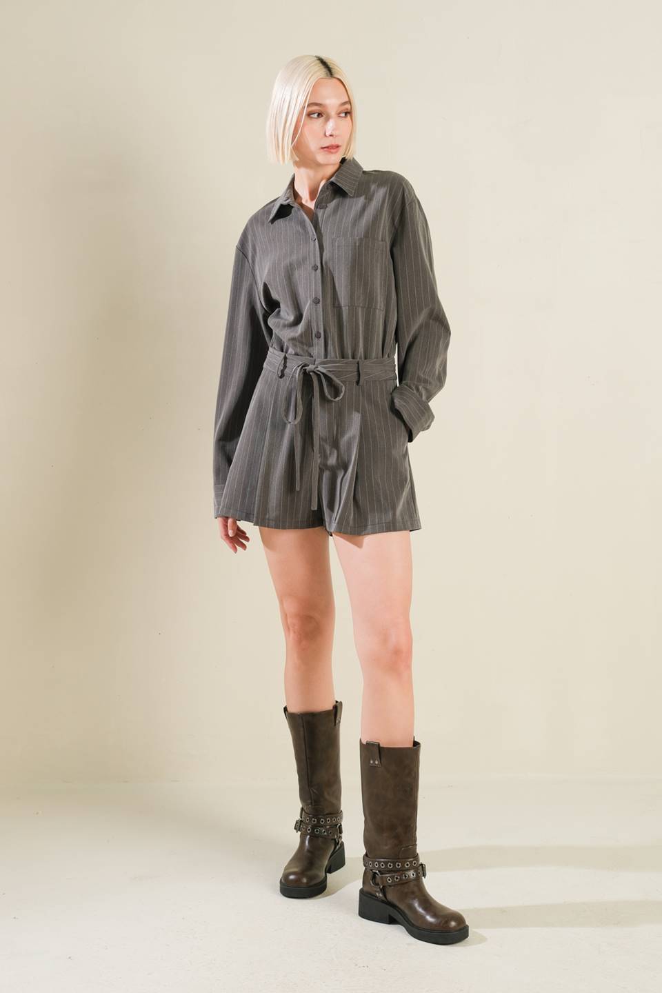 AM I OKAY WITH WOVEN ROMPER Flying Tomato